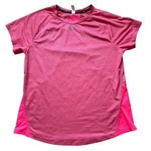 Under Armour Heat Gear Women's Short Sleeve Tee in Vibrant Pink Coral Orange L